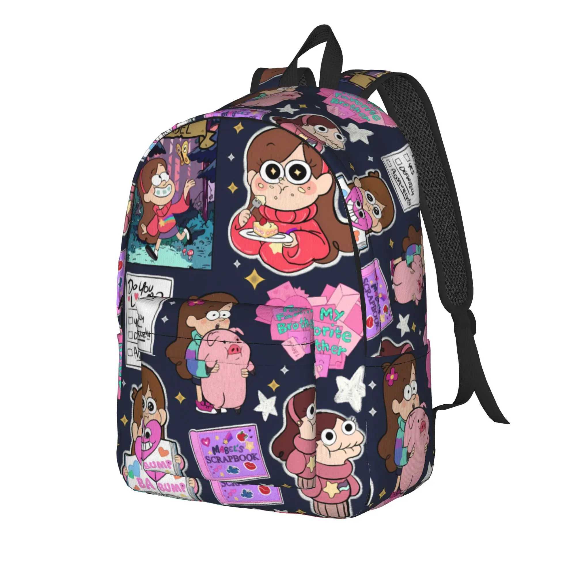 v Backpack Boy Girl Gravitys Anime Falls Durable Backpacks Polyester Kawaii School Bags University Colorful Rucksack