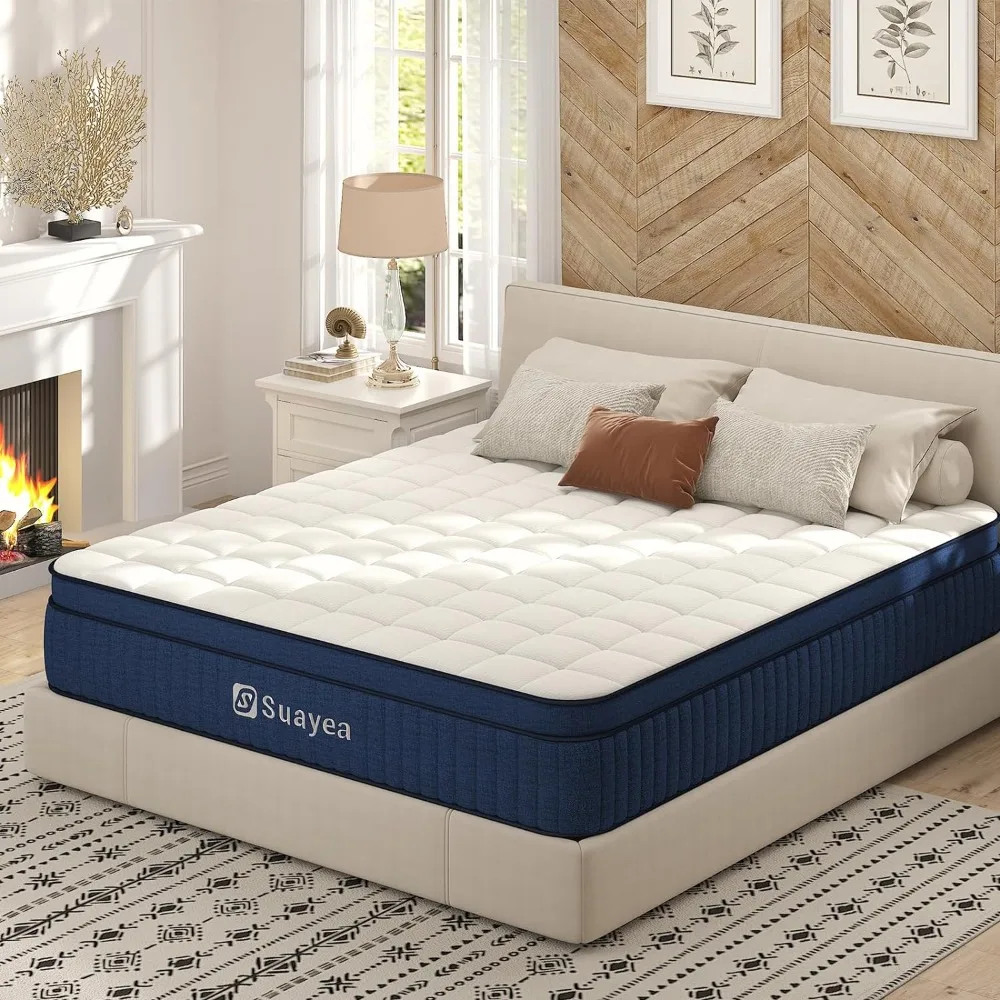 

12 Inch King Size Mattress in a Box, Medium Firm Hybrid Mattress King Size, Ultimate Motion Isolation with Memory Strong Support