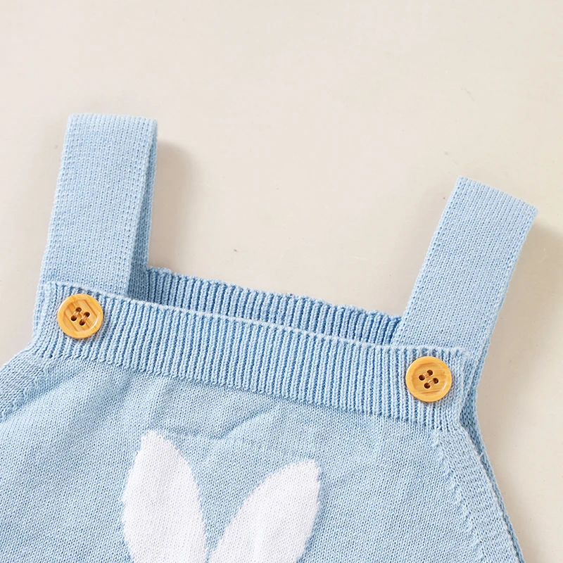 Baby Bodysuits Clothes Spring Autumn Rabbit Knitted Newborn Boys Girls Easter Onesie Clothes 0-18m Cotton Knitted Infant Outfits