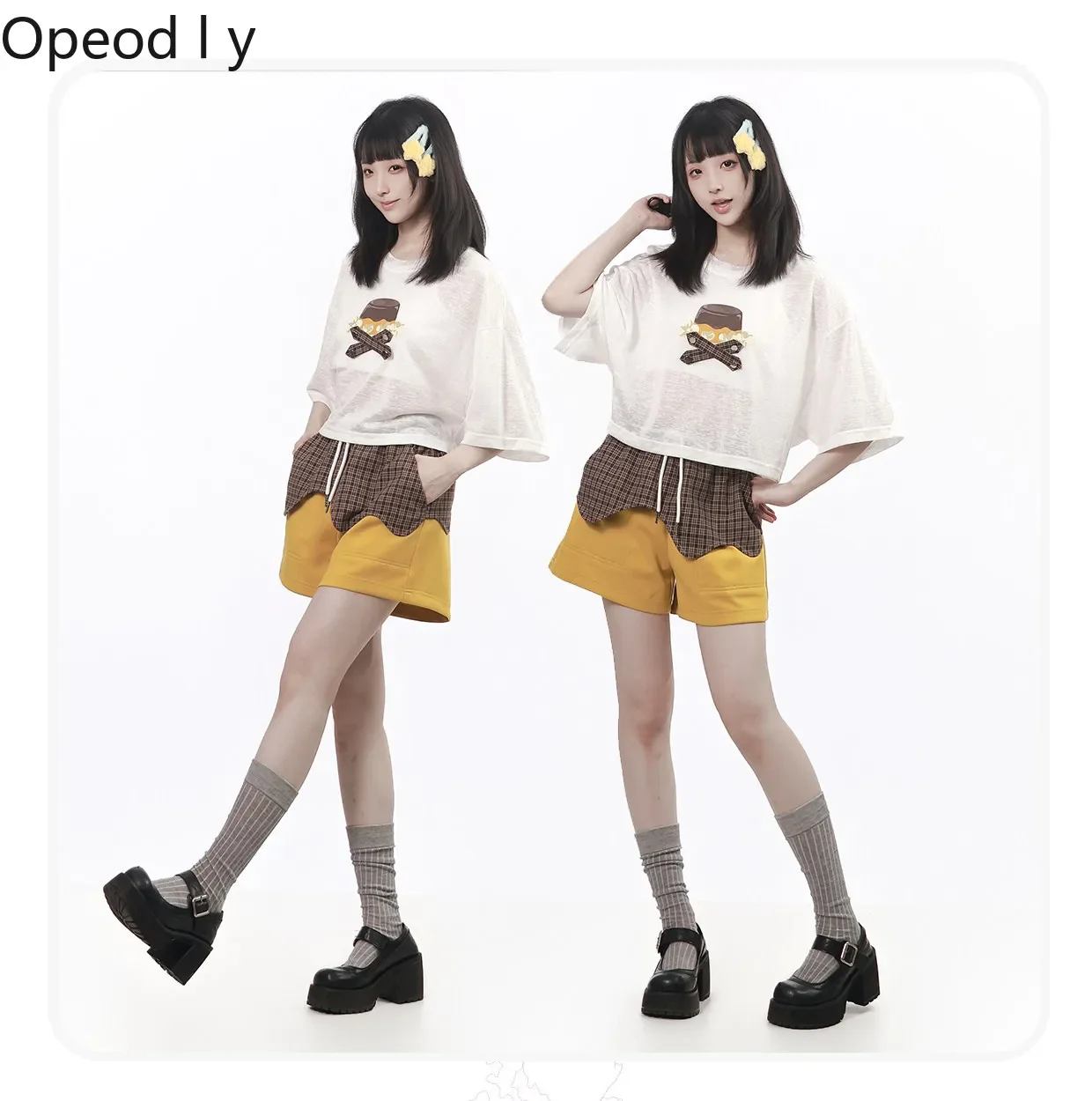 Y2k Second Japanese Original Summer Light Blouse + Shorts Design Sense Set Sweet Cool Cute Girl Casual Loose Commuting Set