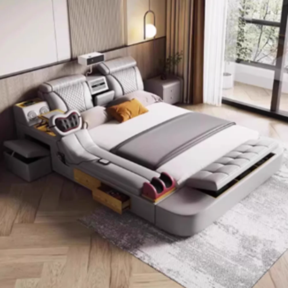 منظم سرير القراءة، إطار تدليك كهربائي فاخر، ألواح رأسية للسرير، ملحقات المنزل الذكية Queen Mobili Per La Casa