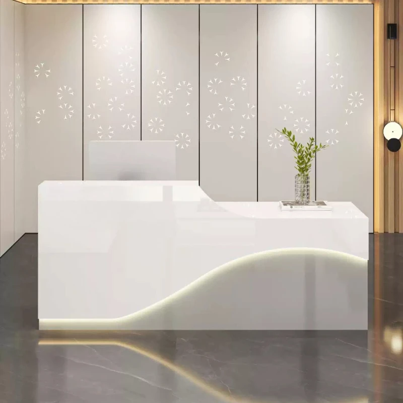 Executive Minimalist Reception Desk Elegant Gym Front Table Reception Desk Luxury Checkout Bancone Per Negozio Luxury Furniture