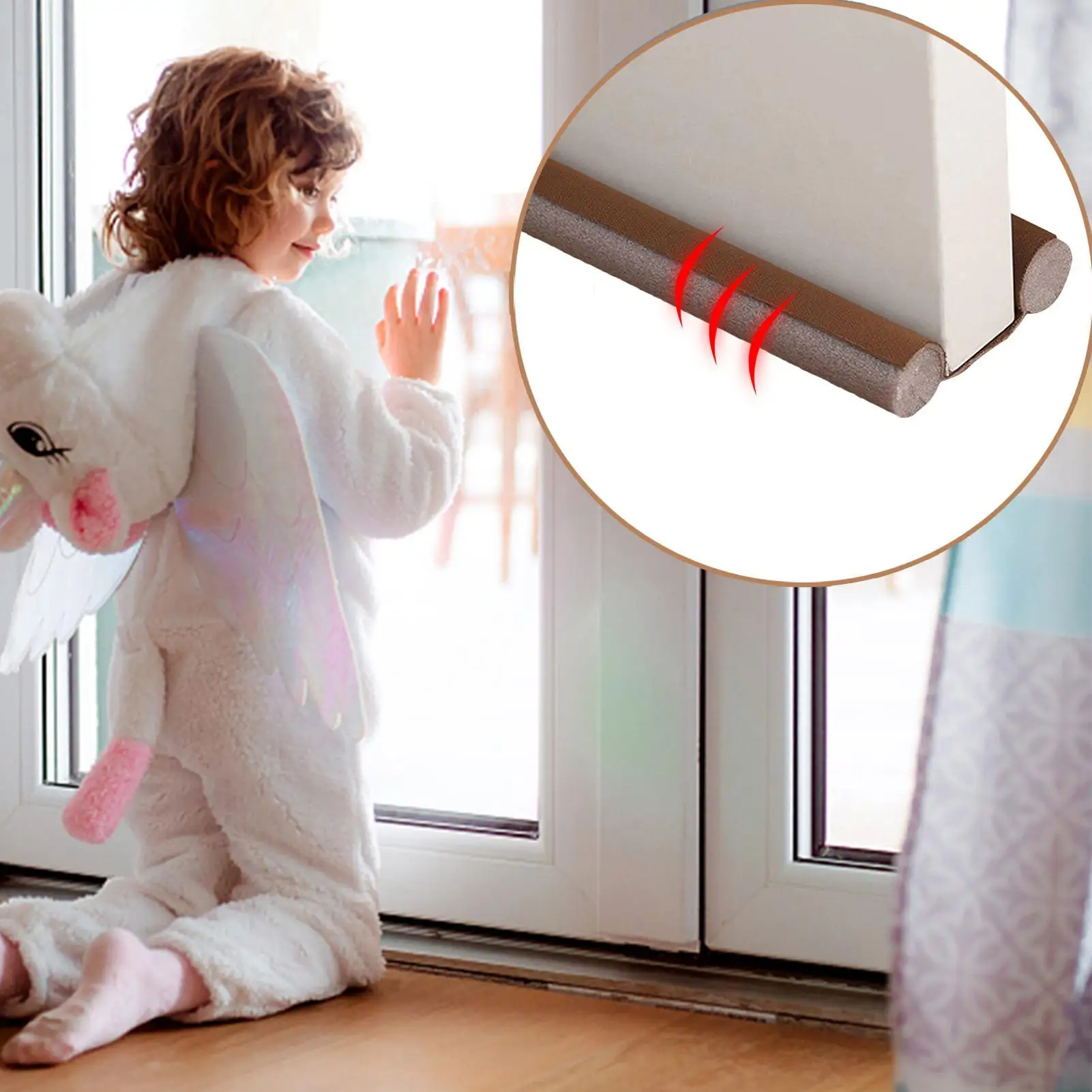 防風シールストリップドラフトエクスクルーダーストッパードアボトムガードダブルプロテクタードアストッパー防塵ブロッカーノイズブロッカー