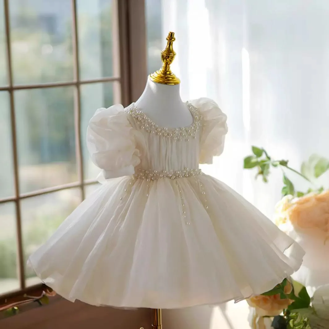 Vestido de baile de princesa de gama alta para niños, vestido de rendimiento de boda, fiesta de cumpleaños para niñas, nuevo, g106