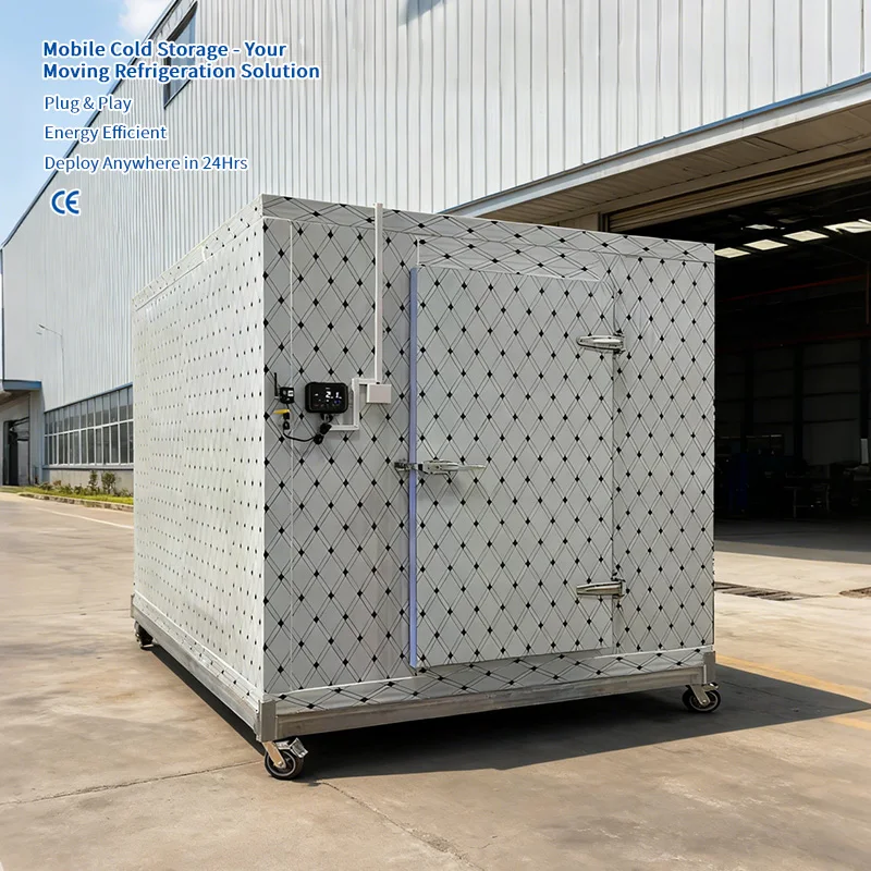 Customized Mobile Cold Room Anti-Corrosion Outer Shell Adapts Humid Coastal Seafood Market High Moisture Working Conditions