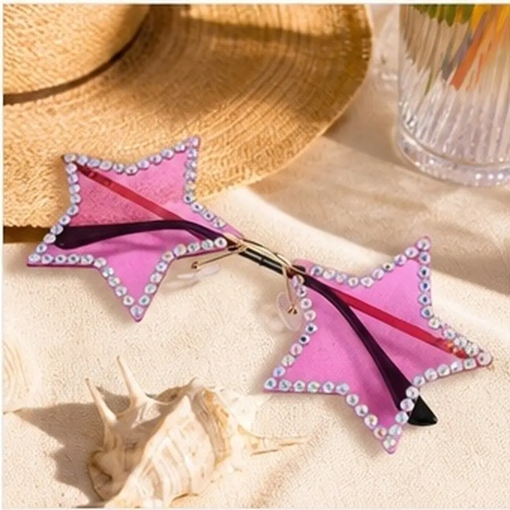 Star Sunglasses Five-Pointed Star Shape Fun Party Fashion Uv Protection Cute Rhinestone Festival Bachelorette Disco Accessories