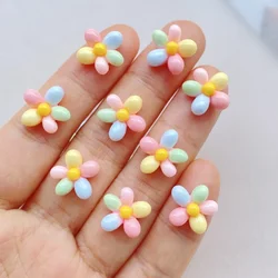 20Pcs Cute Mini Rainbow Colored Flowers In Rsin Nail Art Art Rhinestones DIY Craft For Nail Decorations 3D Decorations Jewelry
