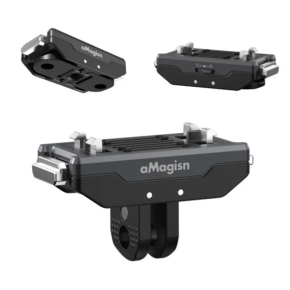 Base Magnética Metálica con Adaptador de Liberación Rápida y Bloqueo para Insta360 X5/X4 Air/Ace/Ace Pro/Ace Pro 2