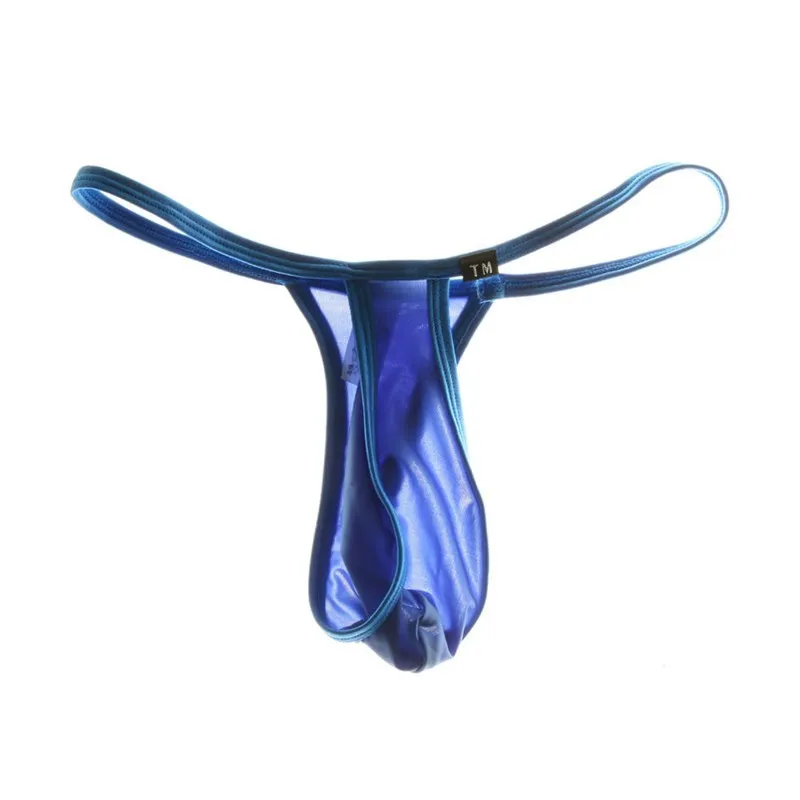 Ice Silk Single Strap G-String Thong for Men Low Waist Sexy U-Pouch High Elastic Underwear