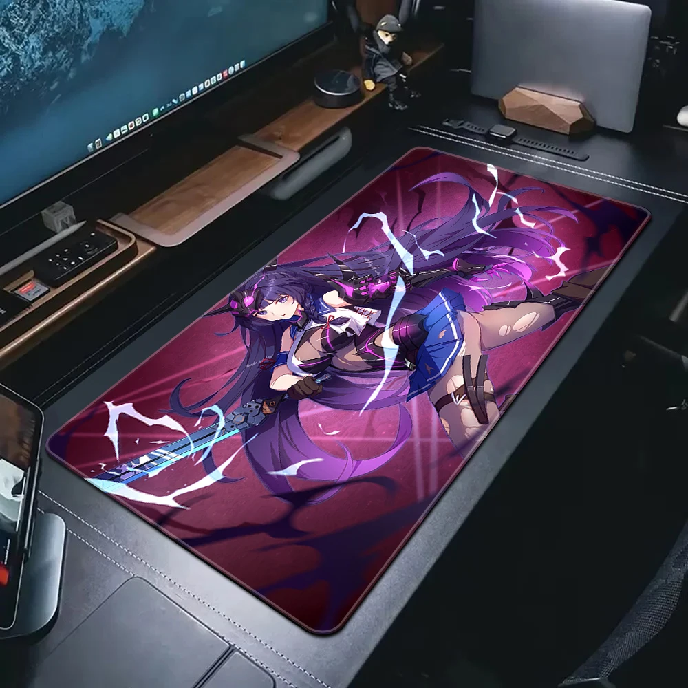 

Raiden Mei Mousepad XXL Honkai lmpact 3rd Gaming Mouse Pad Gamer Rubber Non-slip Mouse Mat Laptop Computer Accessories Desk Mat