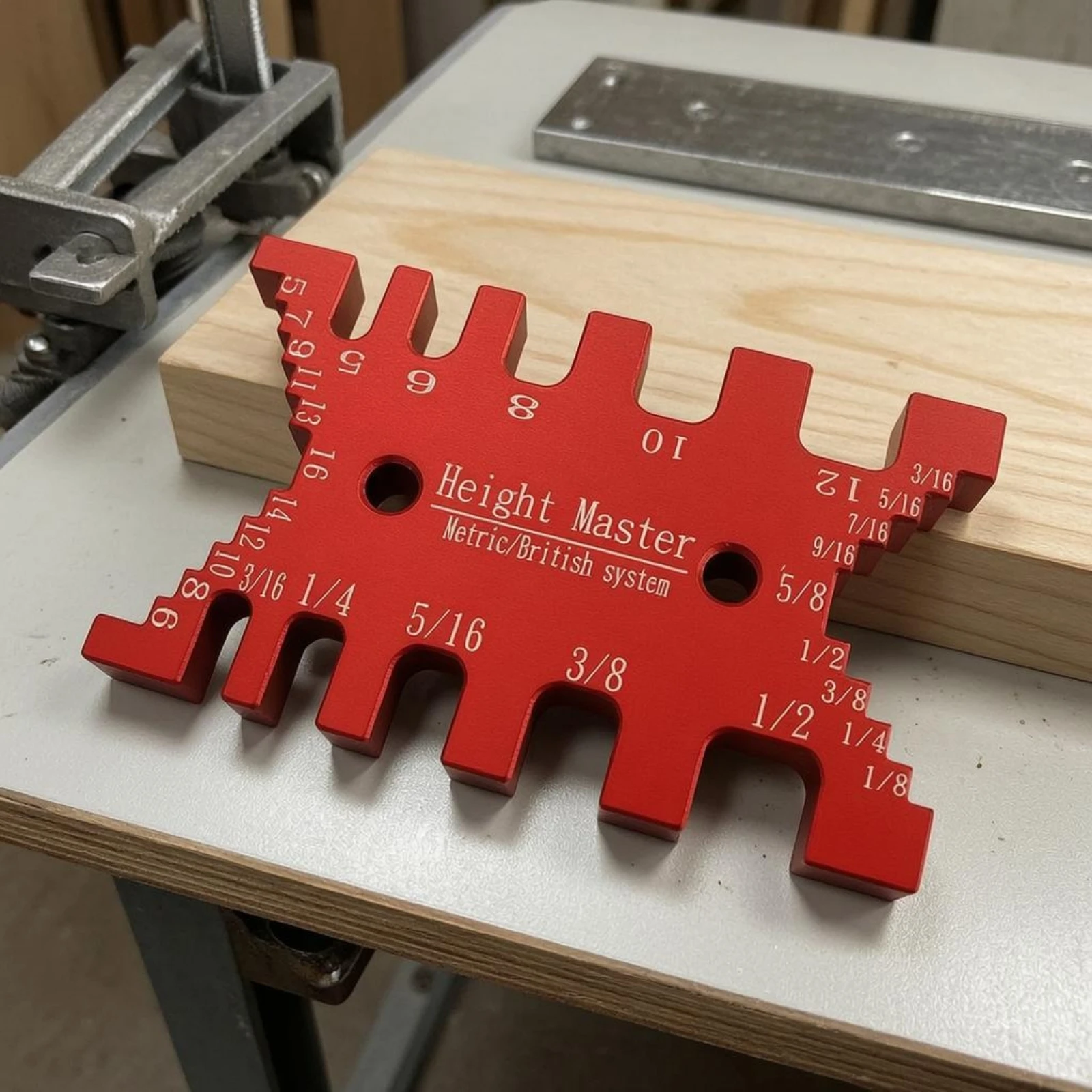 Woodworking Height Gauge Aluminum Wood Height Gauge Notched Measuring Plate Stepped Cutouts Layout Tool Precision Measurement