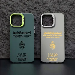 Tunisia Passport Phone Case For iPhone 16 15 14 13 12 11 Pro Max X XR XSMAX 8 7 Plus Candy Matte Shockproof Back Cover