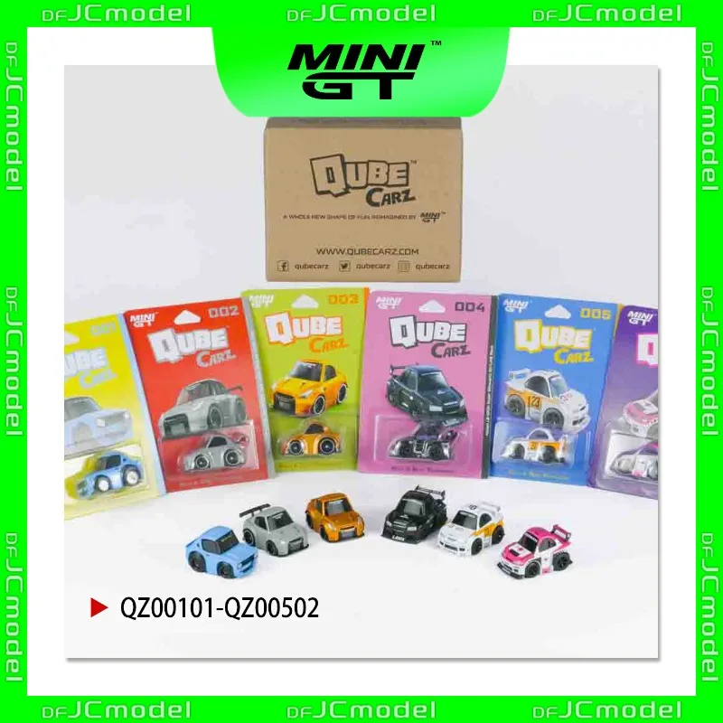 MINI GT QubeCarz 1:64 alloy egg car Q version LB Nissan 2000 GTR R35 S15 ER34 realistic car model figurine collectible