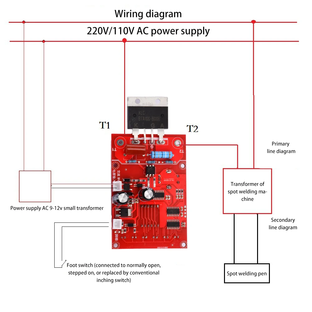 Imagem -06 - Led Digital Spot Welding Machine Tempo Ajustável e Placa de Controle Atual Fonte de Alimentação Duplo Pulso Transformer 41a 100a Ac912v