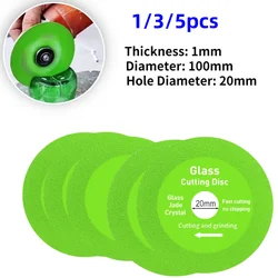 1/3/5pcs Glass Cutting Disc 100mm Ultra-thin Saw Blade Jade Crystal Wine Bottles Grinding Chamfering Cutting Blade Glass Cutting