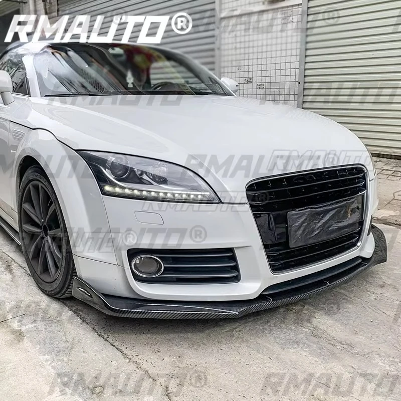 Carbon Fiber Look/Gloss/Matte Black Car Front Bumper Splitter Lip Body Kit Spoiler Diffuser Protector for Audi TT RS 2004-2019