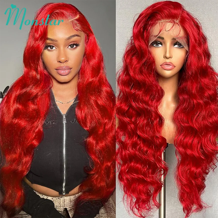 Red Body Wave Lace Front Human Hair Wigs 613 Blonde 13x6 Hd Lace Frontal Wig Brazilian Remy Pre Plucked Colored Human Hair Wigs