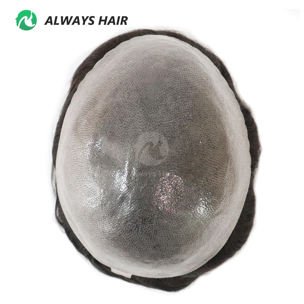 Skin Wig Men 130% Hair Density Indian Human Hair PU Toupee Men Original Factory Wigs