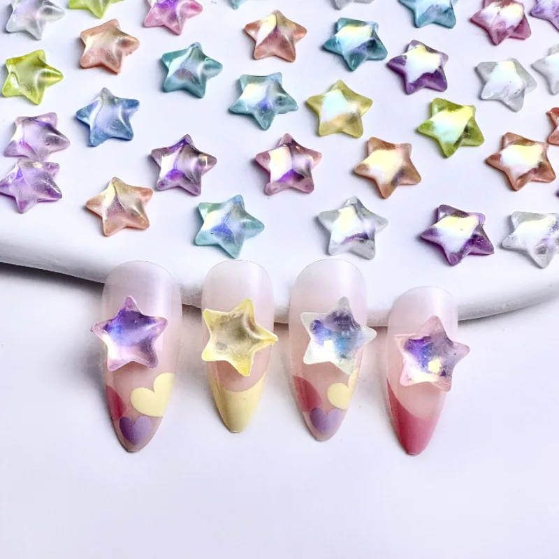 

30PCS 10MM 3D Nail Art Stars Charms Jewelry Parts Accessories Flatback Rhinestones Manciure Nails Decoration Supplies Material