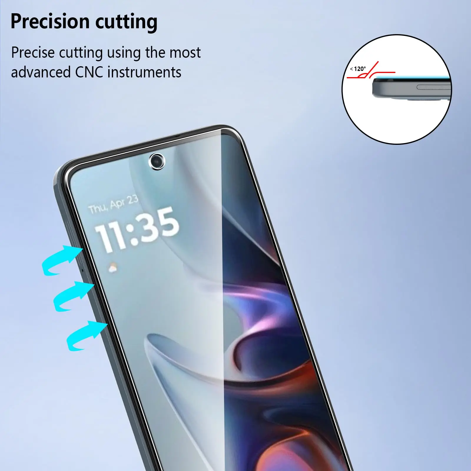 Displayschutzfolie für Motorola Moto G05 6,67 Zoll, gehärtetes Glas, HD-Kristall, Glimmer, 9H, kratzfeste Hülle, freundlich, klar – Detail 2