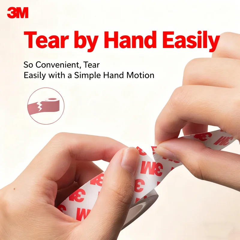 شريط 3M مزدوج الجوانب رفيع للغاية وشفاف عالي اللزوجة شريط غير أثر مقاوم لدرجات الحرارة العالية شريط سيارة سهل التمزق