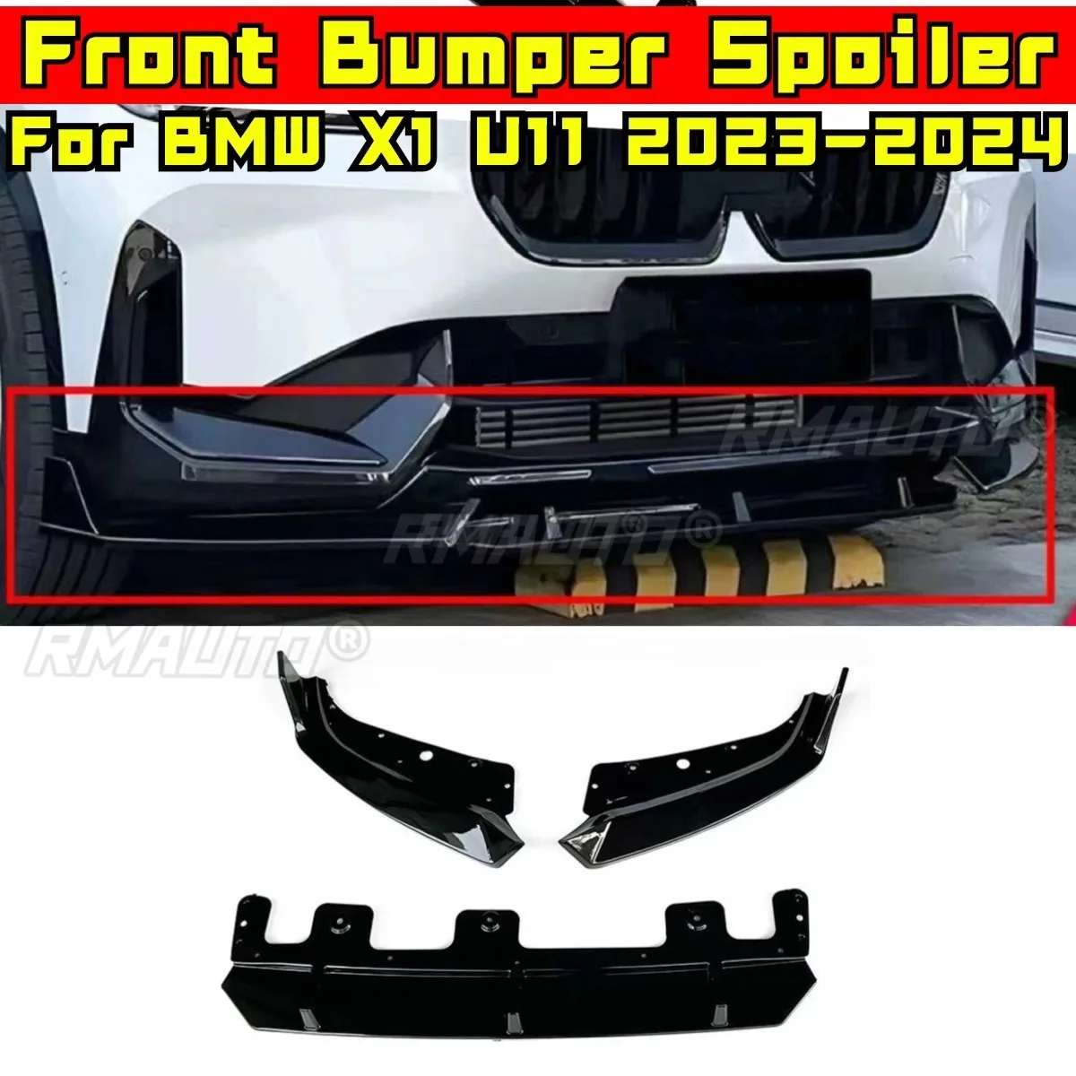 

Car Front Bumper Spoiler Lip Diffuser Modification Part For BMW X1 U11 2023-2024 Bumper Guard Protector Cover Car Accessories