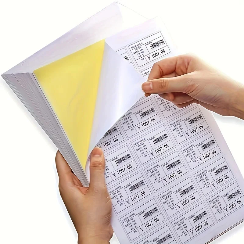 10pcs A4 Self-Adhesive Label Paper Printable, Suitable for Inkjet Printer and Laser Printer, Bright White, Quick-Drying, Sticker