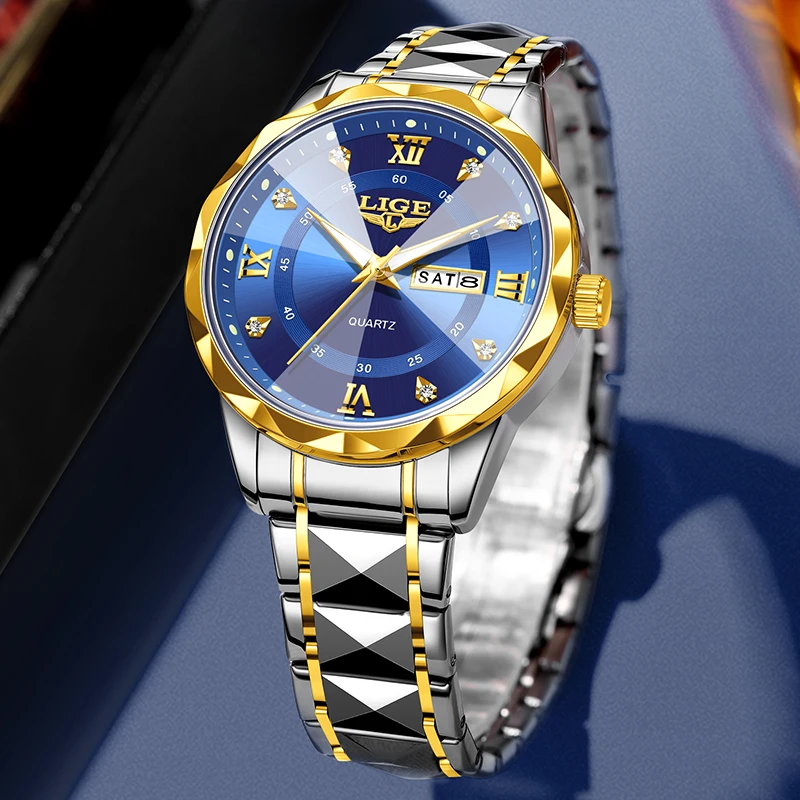 

LIGE 2026, лучшие роскошные часы, мужские модные повседневные мужские часы, водонепроницаемые светящиеся стальные кварцевые наручные часы с датой, подарки Reloj Hombre