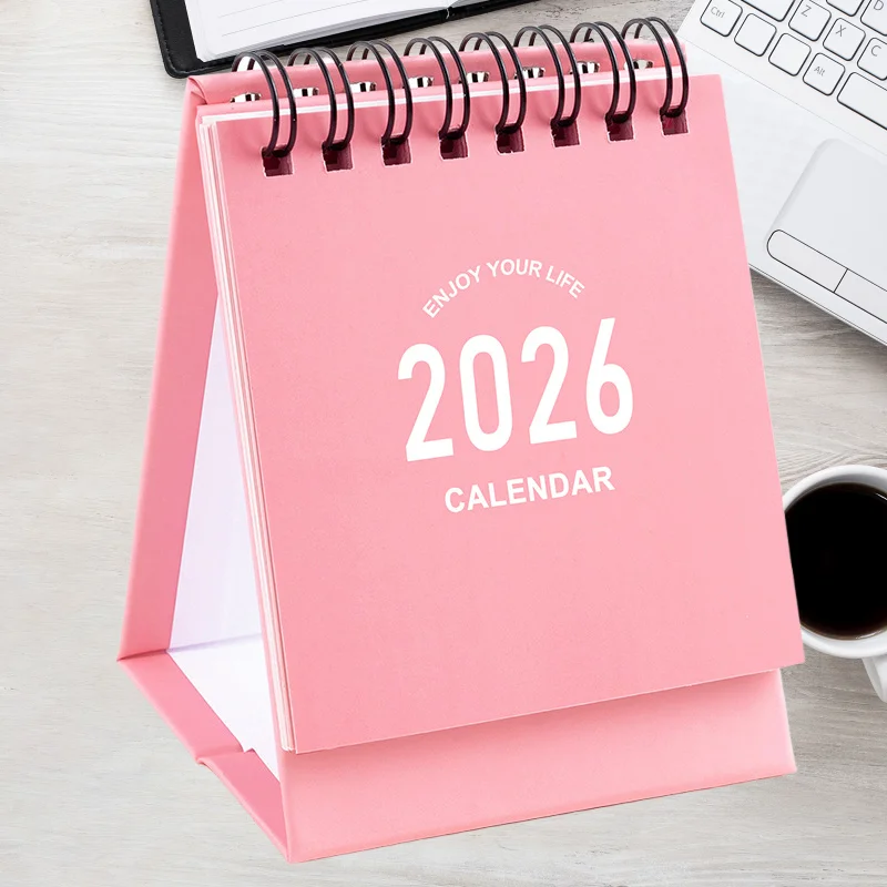 Desktop Calendar Portable Paper Calendar Mini Desk Calendar Spiral Binding Daily Scheduler For Home Decor Event Planning Office