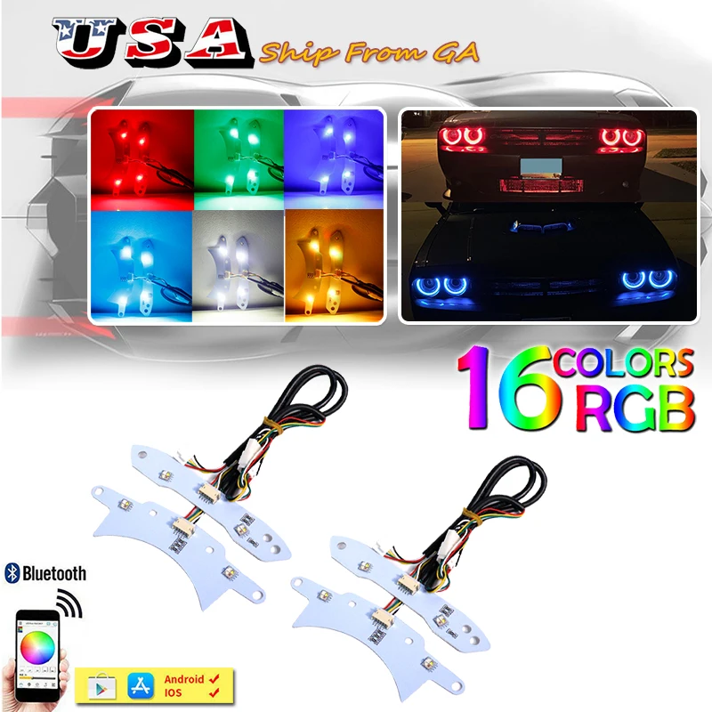 

Комплект печатной платы светодиодной фары RGB-W для смартфона Halo Ring для Dodge Challenger DRL/Parking 2015-2023