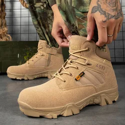 New Men Tactical Boots Army Boots Mens Military Desert Waterproof Work Safety Shoes Climbing Hiking Shoes Ankle Outdoor PUBG