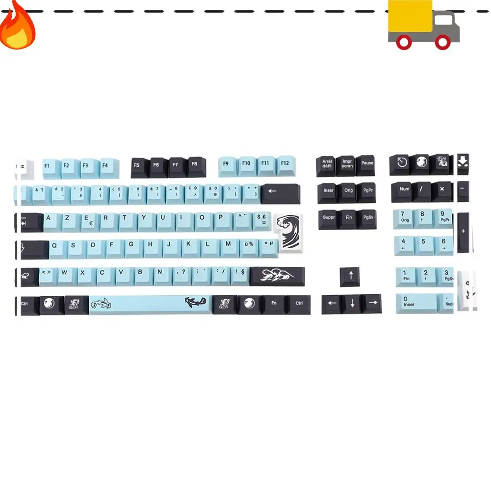 

1 Set France Keycaps For MX Switch Keyboard Cherry Profile Key Cap FR Keycap 135 Keys