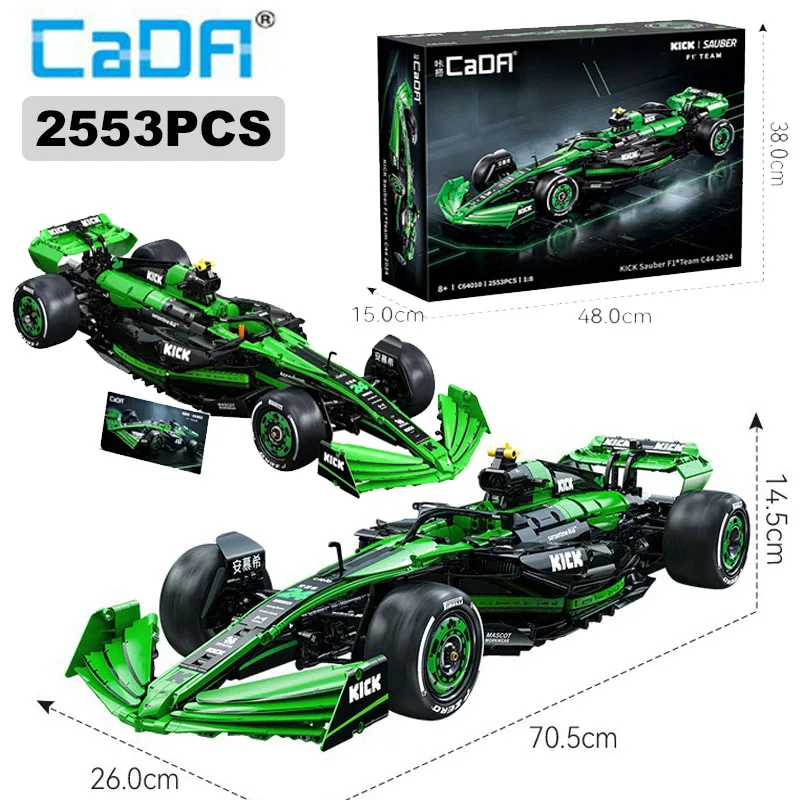 Cada 1:8  MOC Sauber F1 Team C44 Formula-1 F1 Racing Car Number 24 Sports Car Building Blocks City KICK Car Bricks Toys Gift