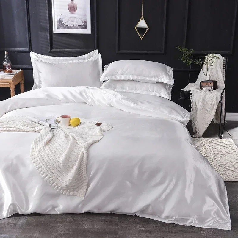 

Pure White Duvet Cover 220x240 With Pillowcase,Queen/Super King Size Quilt Cover Bedding Set,Bed Sheet Single/Double