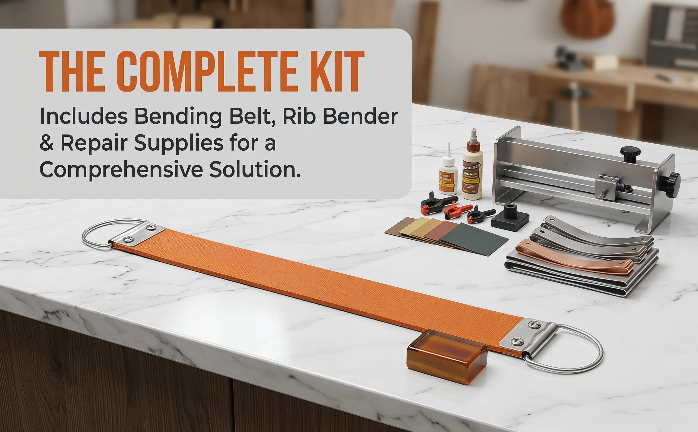 Viola Violin Rib Bending Tool Set with Temperature Controlled Iron and Reinforced Belt Luthier Instrument Making Repair Kit