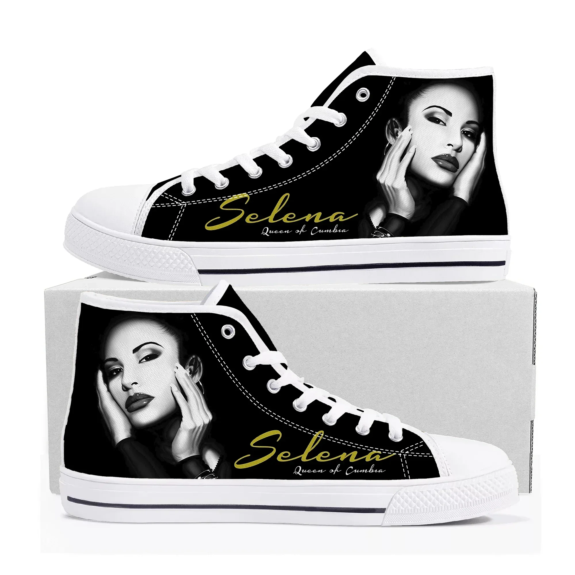 

Singer Selena Quintanilla High Top Sneakers Mens Womens Teenager High Quality Canvas Sneaker couple Casual Shoe Customize Shoes