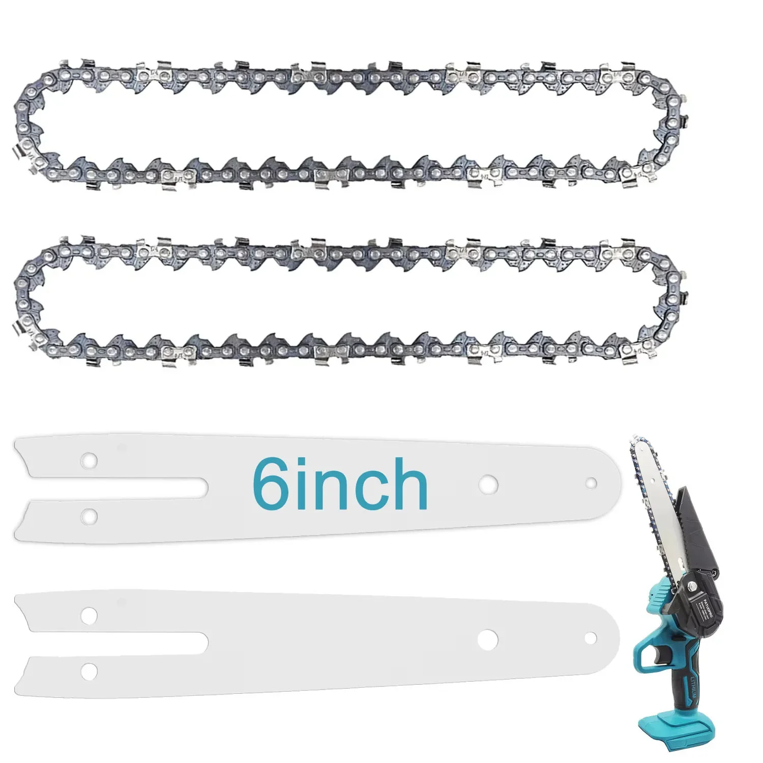 

Chainsaw Chains 6 Inch Replacement Guide 37 Drive Links Saw Chain for Mini Chainsaw Chain