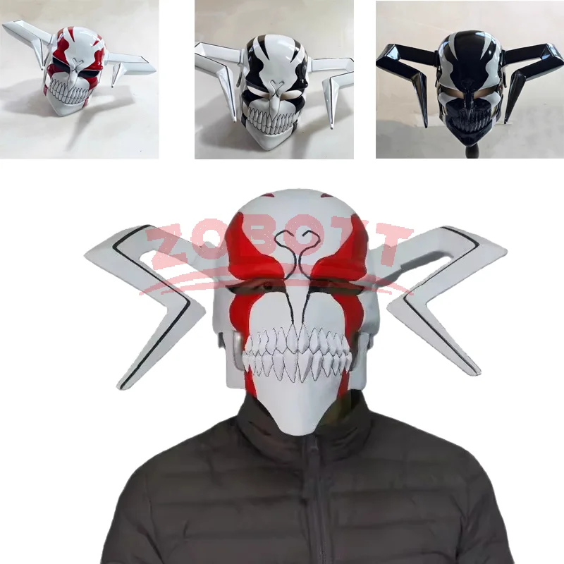 Anime Bleach Kurosaki Ichigo's Cosplay Hollowfication cabeza de toro casco mascarada fiesta máscara de resina
