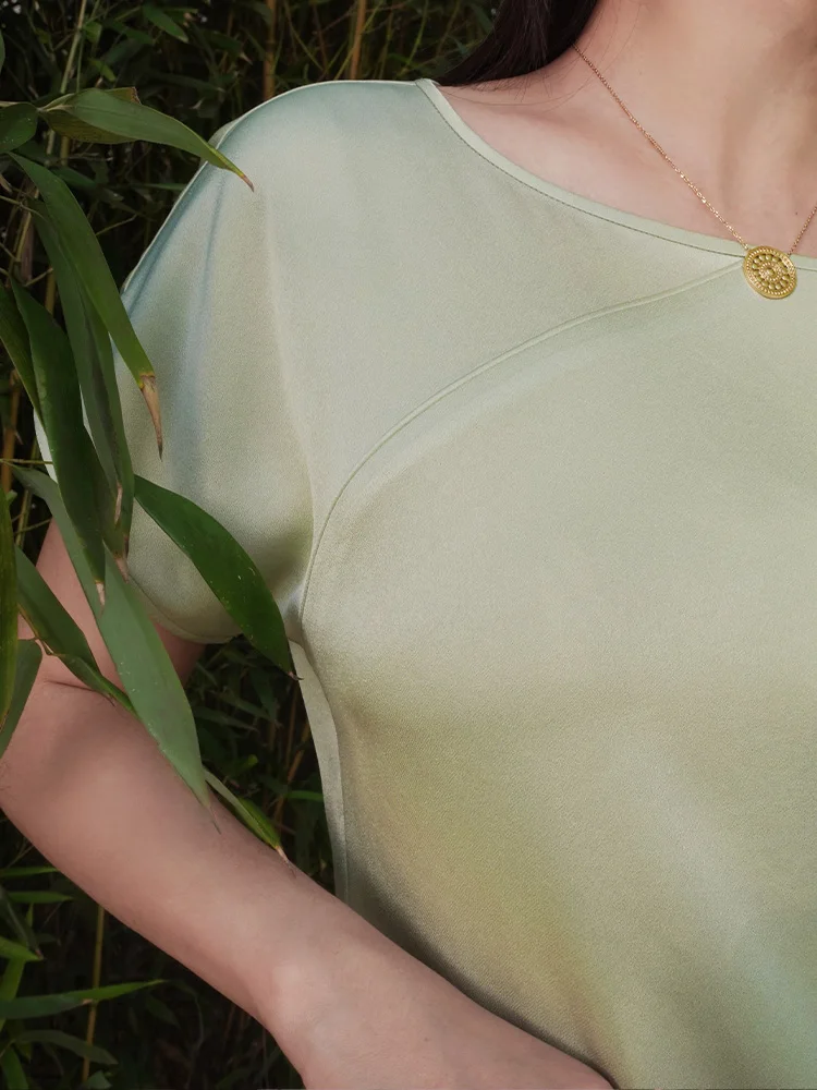 

Женская летняя тонкая футболка из ти-ацетата с круглым вырезом, повседневная, удобная, дышащая