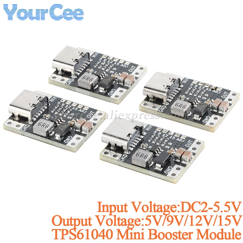 TPS61040 Mini Boost Step Up Board Module 5V/9V/12V/15V Output DC-DC Switching Power Supply Module 1Mhz 50uA-150uA