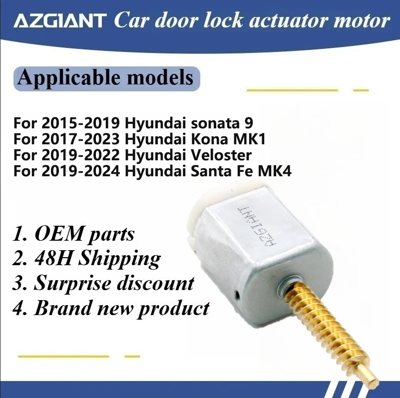 

AZGIANT Car door lock actuator motor for Hyundai sonata 9/Kona MK1/Veloster/Santa Fe MK4 High Quality Replacement Parts Front L