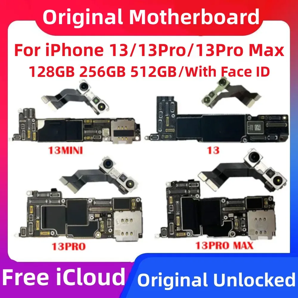 100% Original Motherboard For IPhone 13/Pro/Max/Mini Motherboard Mainboard With Face ID Logic Board  Board Full Working