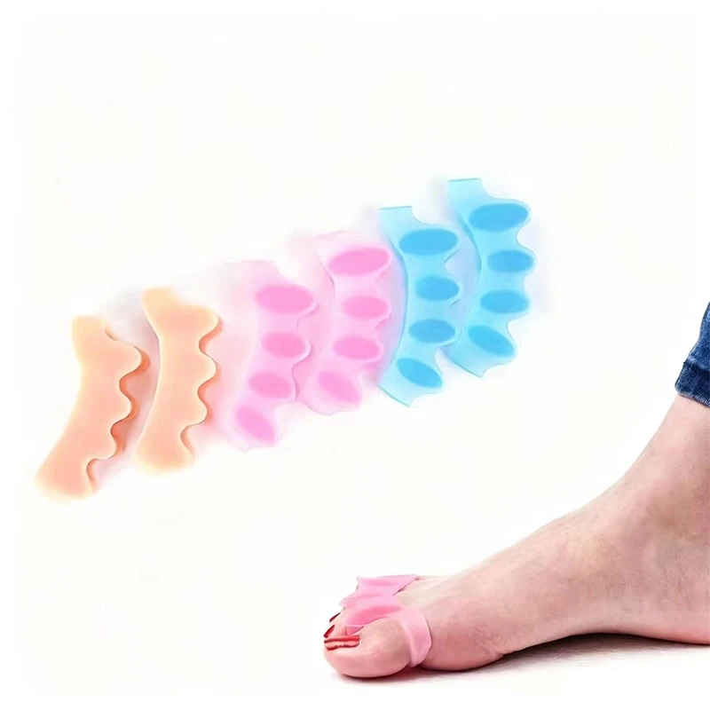 1Pairs Toe Separators Thumb Valgus Bunion Adjuster Gel Splitter Hammer Corrector Protector Foot Pain Relief Silicone Straighten