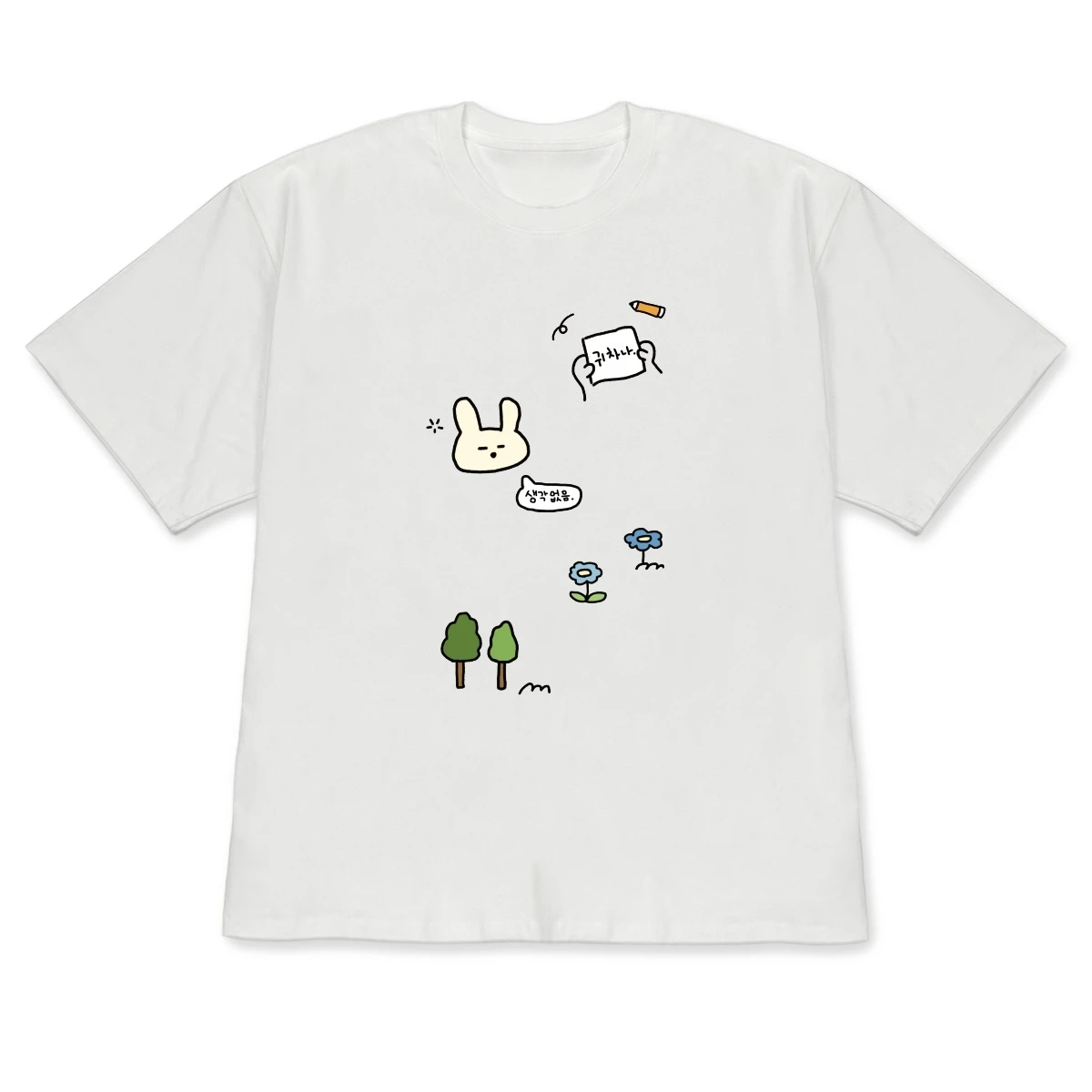 Y2k Korean Fashion Hand Drawn Bear T-shirt 2000s Minimalist Short Sleeve Tee Clothes with Many Korean Reviews Able Free Shipping