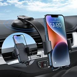 Phone Holder for Car Universal for Air Vent Dashboard Windshield Phone Mount for Car 3 in 1, Hand Free Mount for iPhone 15 14