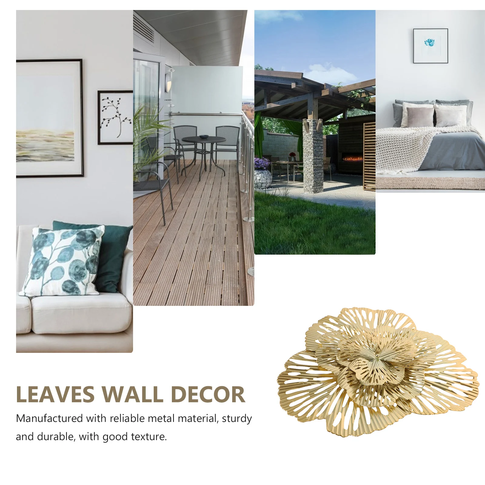

Nordic Light Luxury Decorative Mirror Flower Metal Living Room Decoration Large Sturdy 3D Art Home Bedroom Office Wall for Space