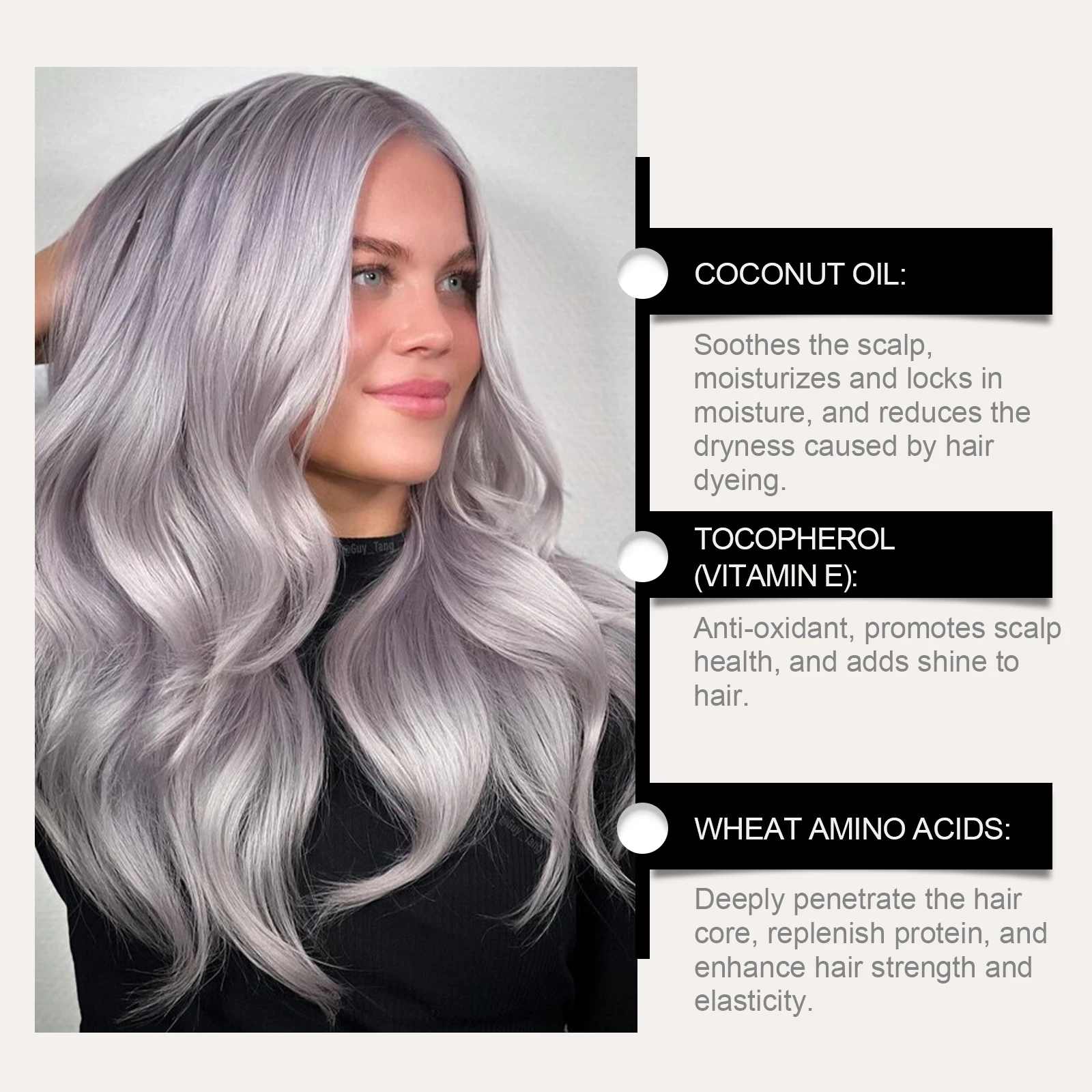 Silver Gray Hair Color Spray - Temporary Washable Hair Dye With