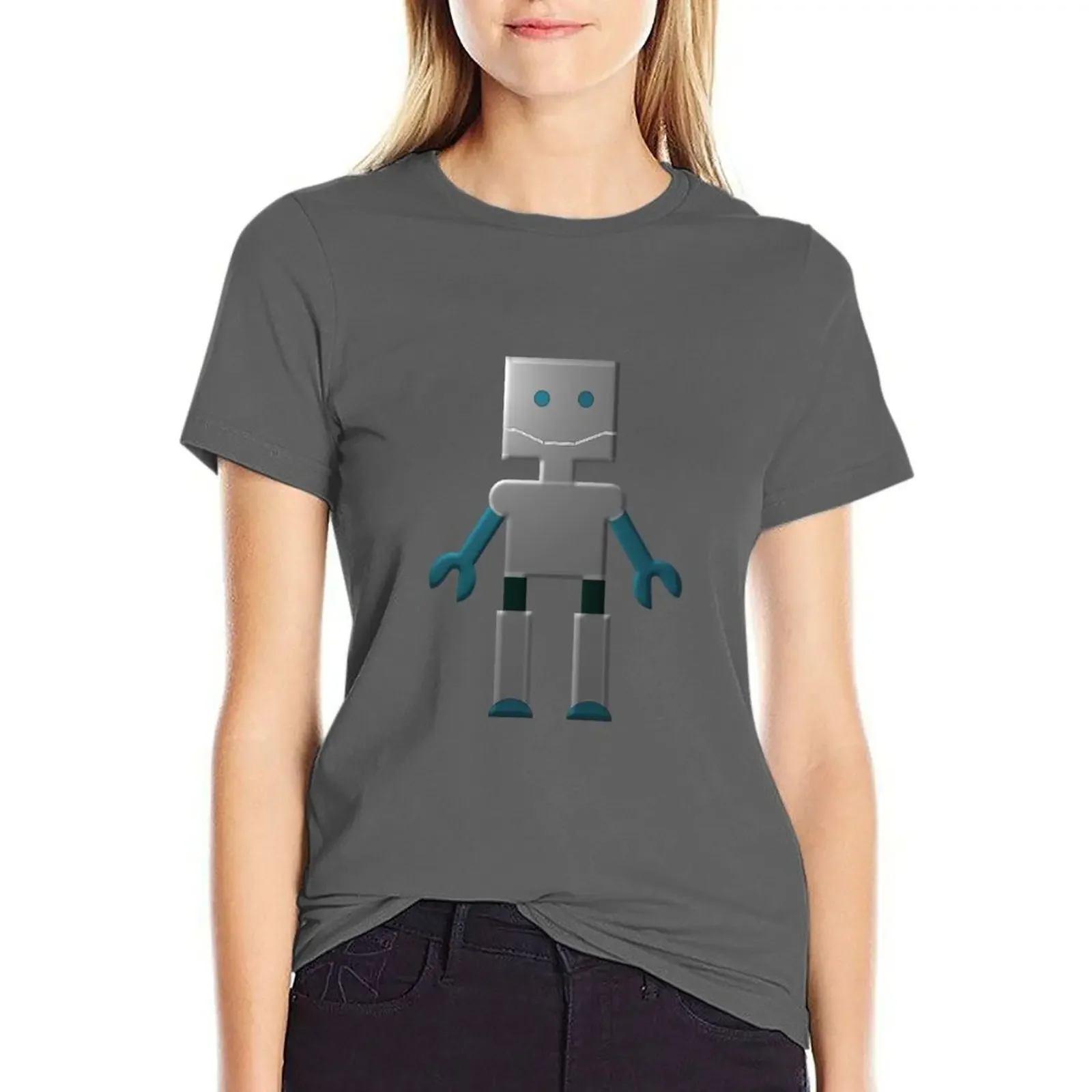 Copper the robot T-shirt vintage clothes summer top plain t shirts for Women