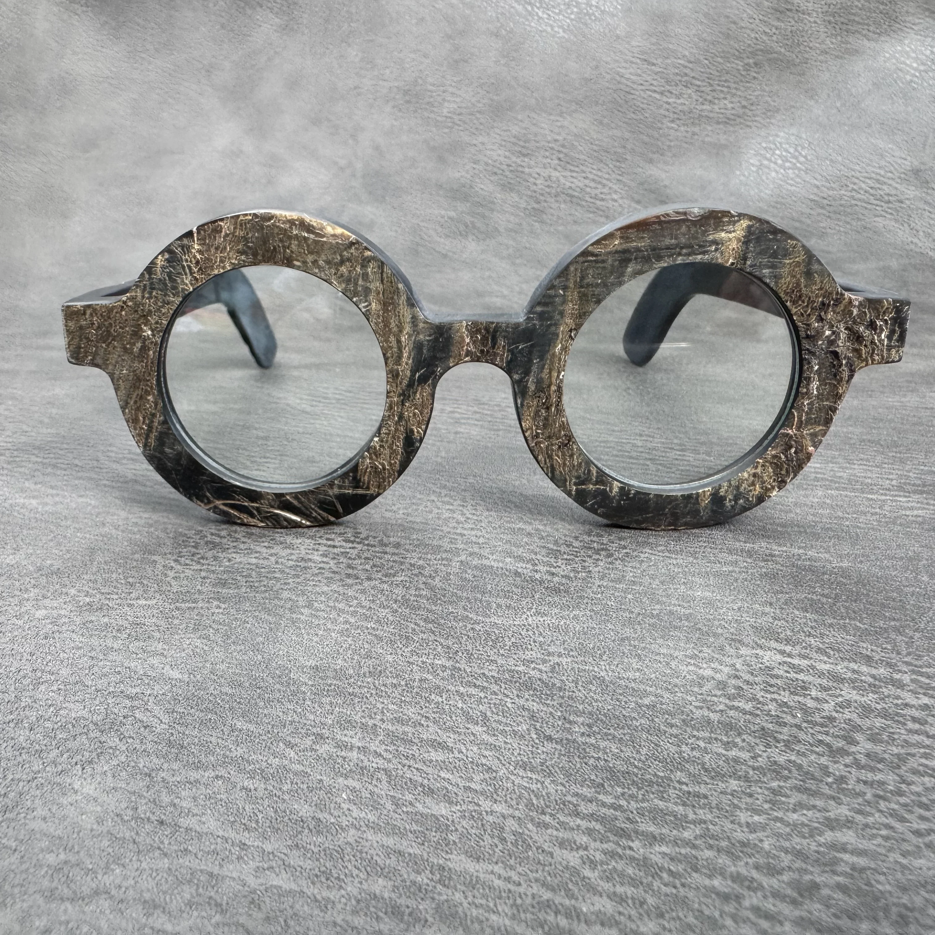 Eyeglass Frames Round Unique Big Face Handmade Original Buffalo Horn Prescription Eyeglasses Optical Lens Men's Glasses Frame