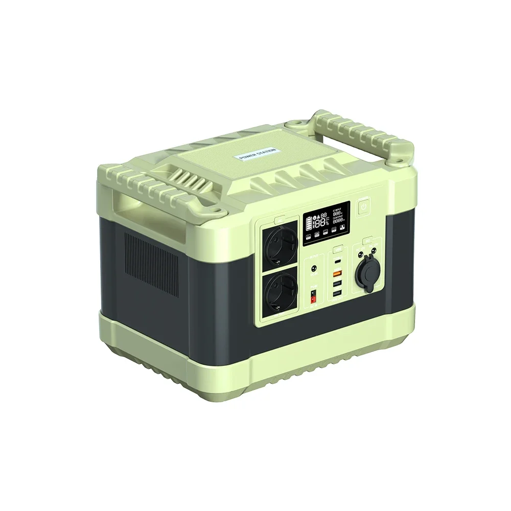 Large Capacity Fashion Green AC 220V/110V Portable Power Station 1000W Solar Power Portable Generator For Outdoor Camping